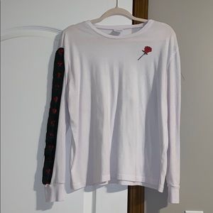 White Long sleeve with rose pattern